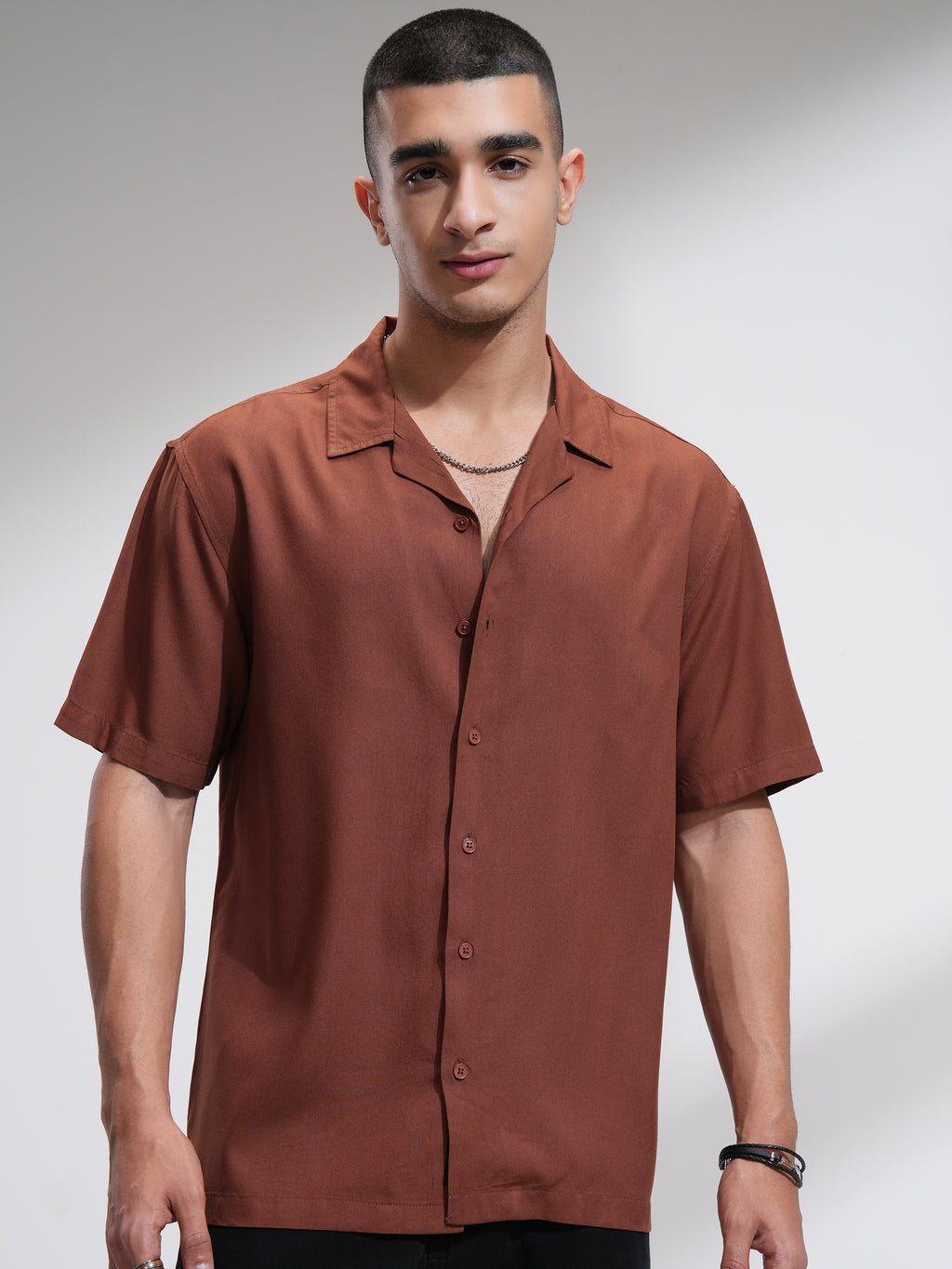 Highlander Men Rust Printed Relaxed Fit Casual Shirt - Rust - Image 3