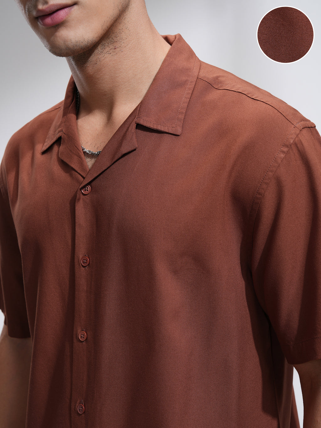 Highlander Men Rust Printed Relaxed Fit Casual Shirt - Rust - Image 5