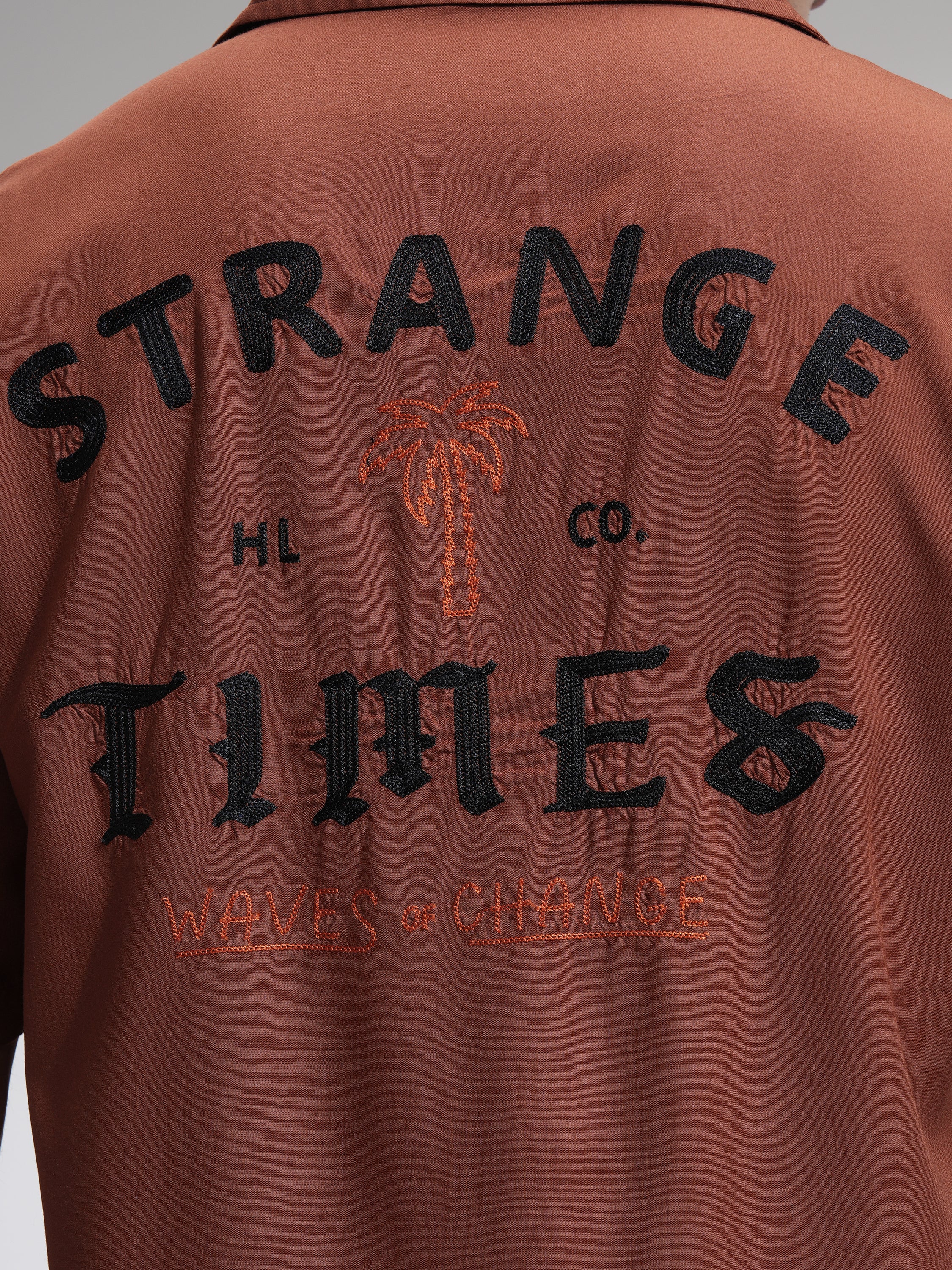 Highlander Men Rust Printed Relaxed Fit Casual Shirt - Rust - Image 7