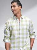Highlander Men White Checked Slim Fit Casual Shirt - White - Image 1