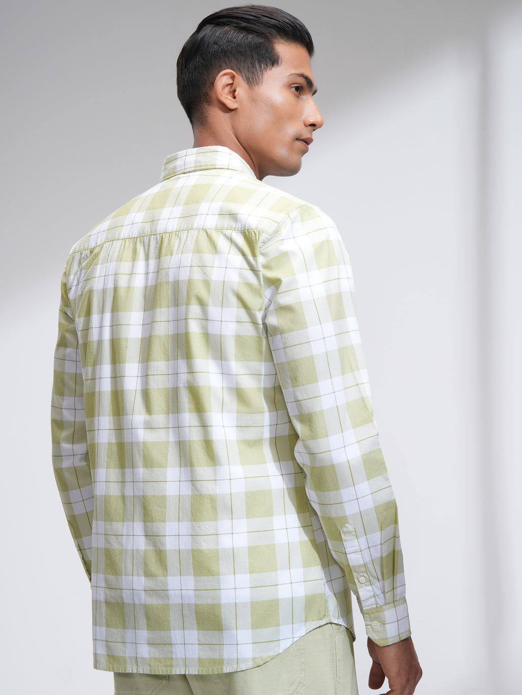 Highlander Men White Checked Slim Fit Casual Shirt - White - Image 3