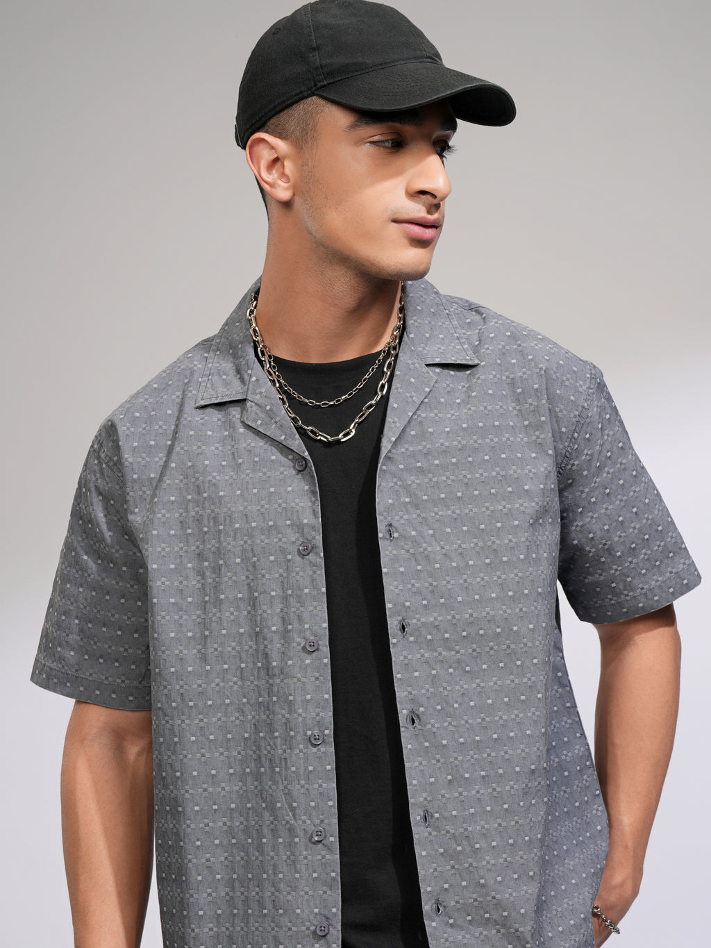 Highlander Men Blue Textured Relaxed Fit Casual Shirt - Blue - Image 1