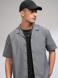 Highlander Men Blue Textured Relaxed Fit Casual Shirt - Blue - Image 1