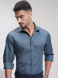 Highlander Men Blue Checked Slim Fit Casual Shirt - Blue - Image 1