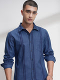 Highlander Men Blue Striped Relaxed Fit Casual Shirt - Blue - Image 1