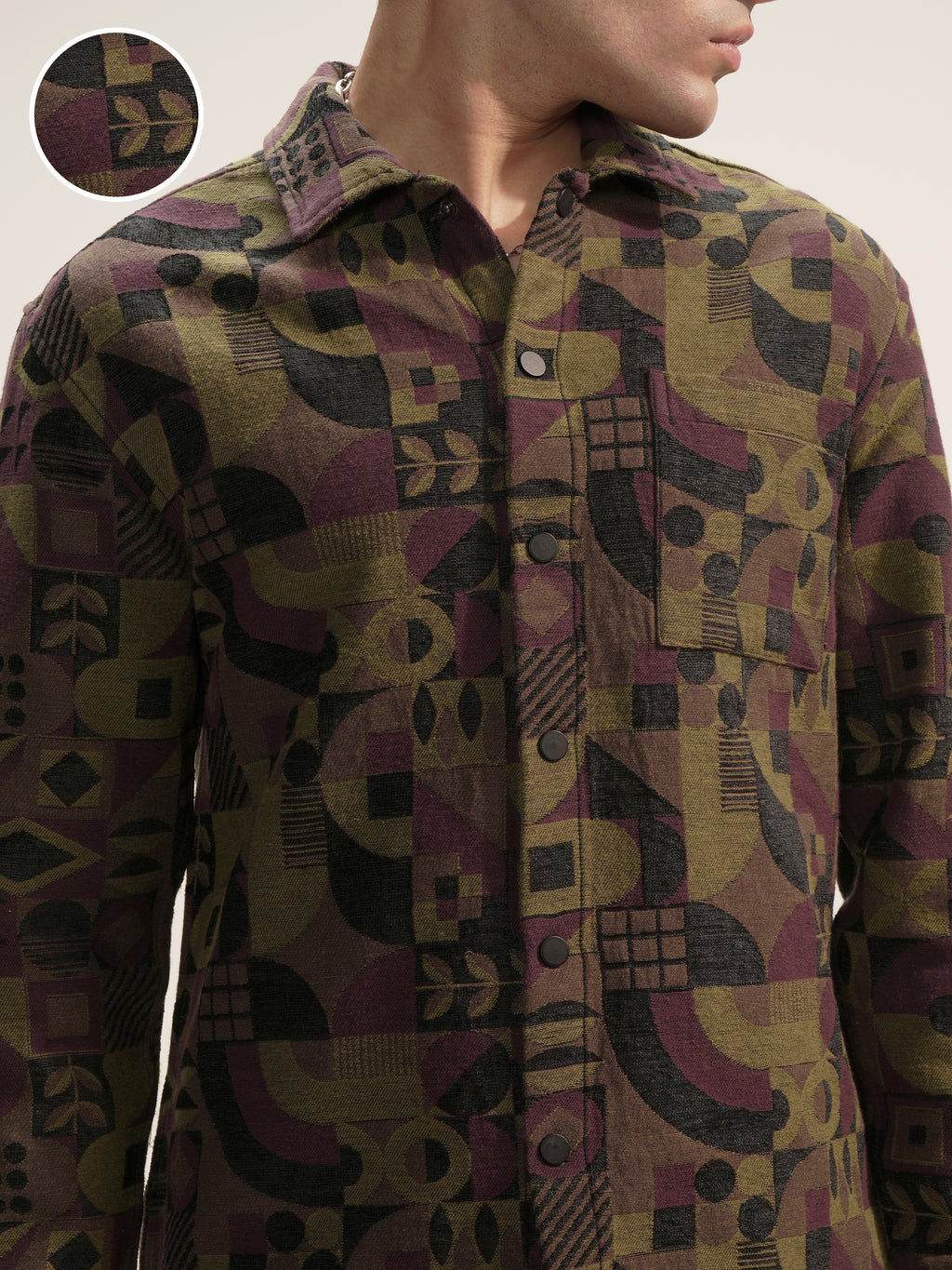 Highlander Men Olive Printed Relaxed Fit Casual Shirt - Olive - Image 5