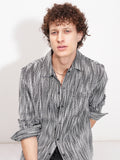 Highlander Men Black Self Design Relaxed Fit Casual Shirt - Black - Image 1