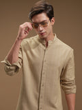 Highlander Men Beige Striped Relaxed Fit Casual Shirt - Beige - Image 1