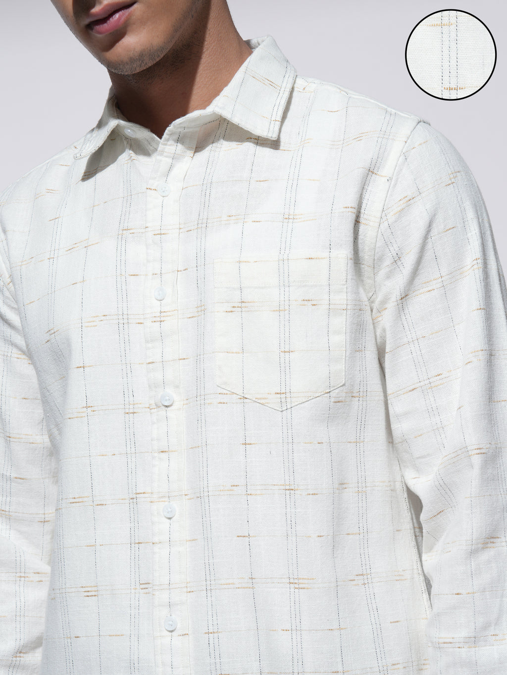 Highlander Men White Checked Slim Fit Casual Shirt - White - Image 5