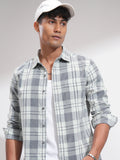 Highlander Men Green Checked Slim Fit Casual Shirt - Green - Image 1