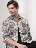 Highlander Men Grey Printed Relaxed Fit Casual Shirt - Grey - Image 1