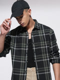 Highlander Men Black Checked Relaxed Fit Casual Shirt - Black - Image 1