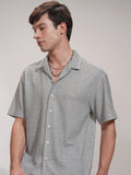 Highlander Men Black Self Design Relaxed Fit Casual Shirt - Black - Image 1
