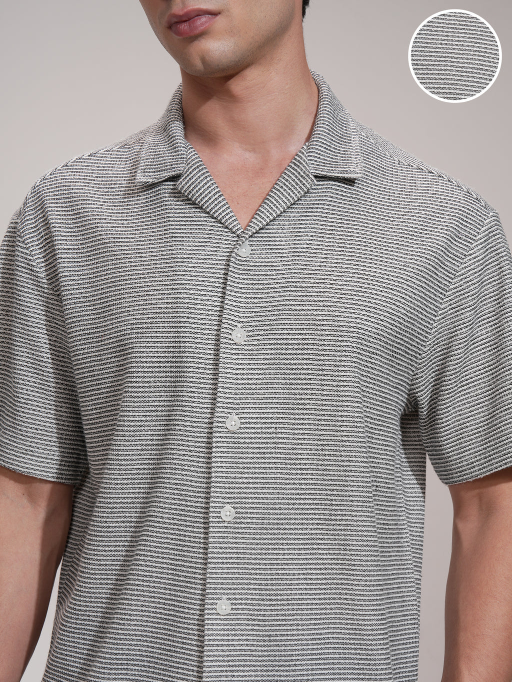 Highlander Men Black Self Design Relaxed Fit Casual Shirt - Black - Image 5