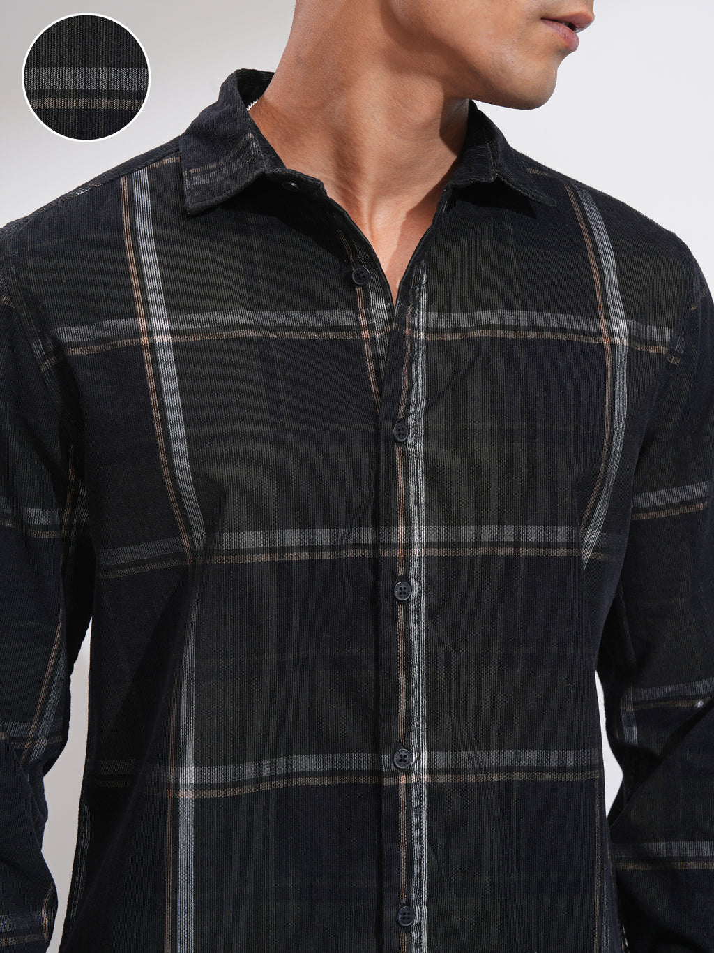 Highlander Men Black Checked Slim Fit Casual Shirt - Black - Image 5