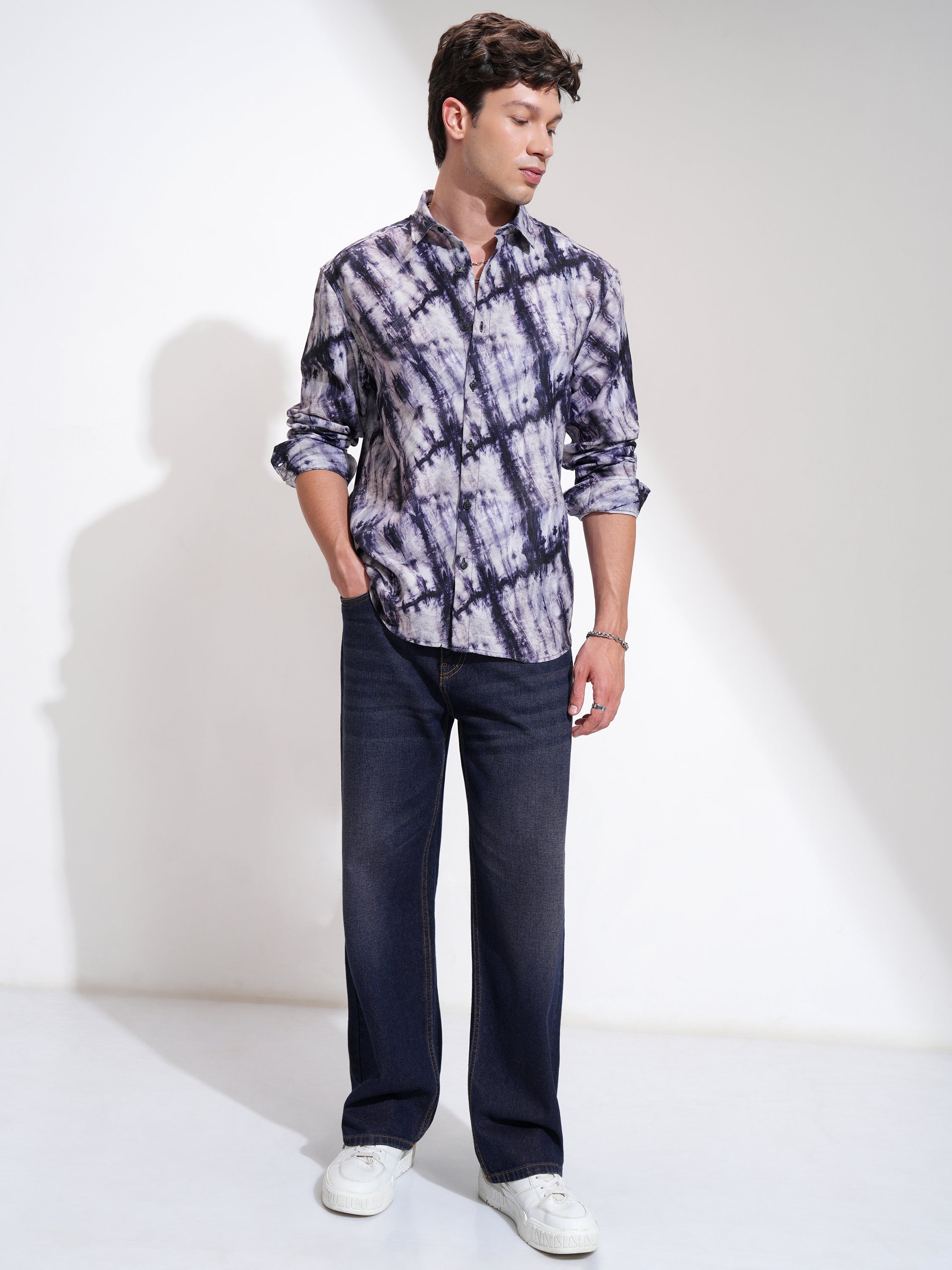 Highlander Men Purple Printed Relaxed Fit Casual Shirt - Purple - Image 2