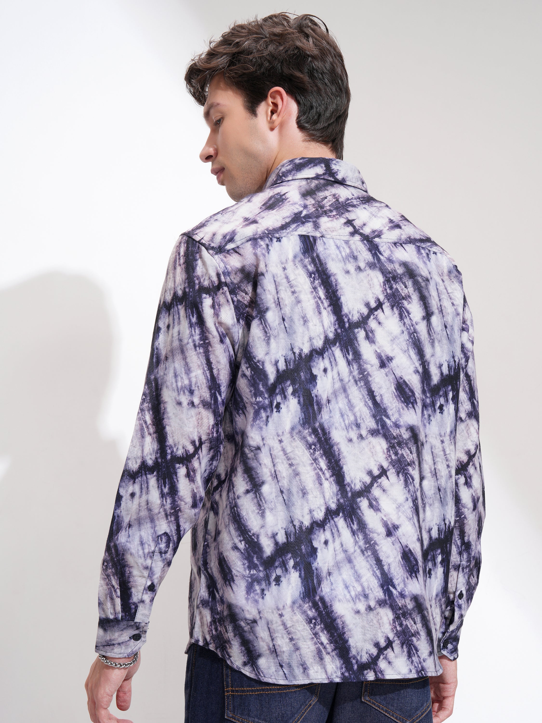 Highlander Men Purple Printed Relaxed Fit Casual Shirt - Purple - Image 3