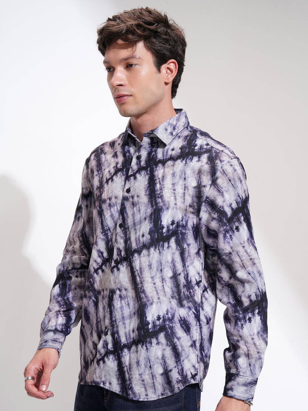 Highlander Men Purple Printed Relaxed Fit Casual Shirt - Purple - Image 4