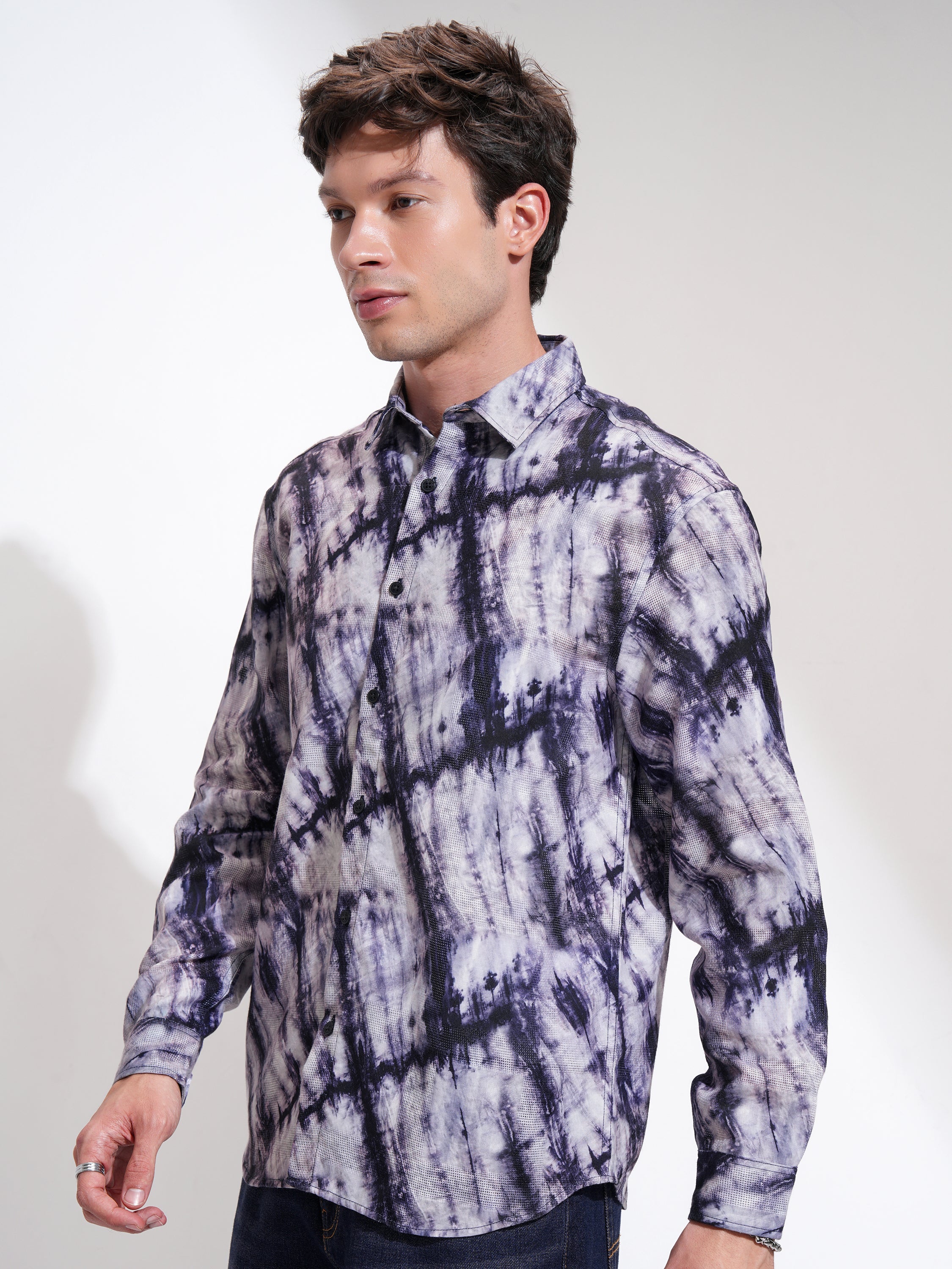 Highlander Men Purple Printed Relaxed Fit Casual Shirt - Purple - Image 4