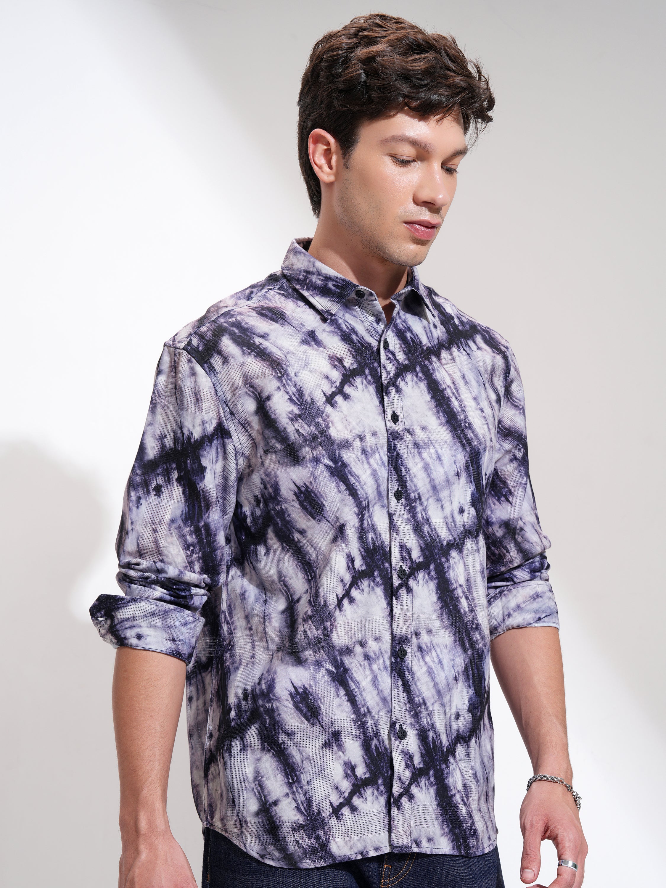 Highlander Men Purple Printed Relaxed Fit Casual Shirt - Purple - Image 6