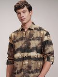 Highlander Men Beige Printed Relaxed Fit Casual Shirt - Beige - Image 1