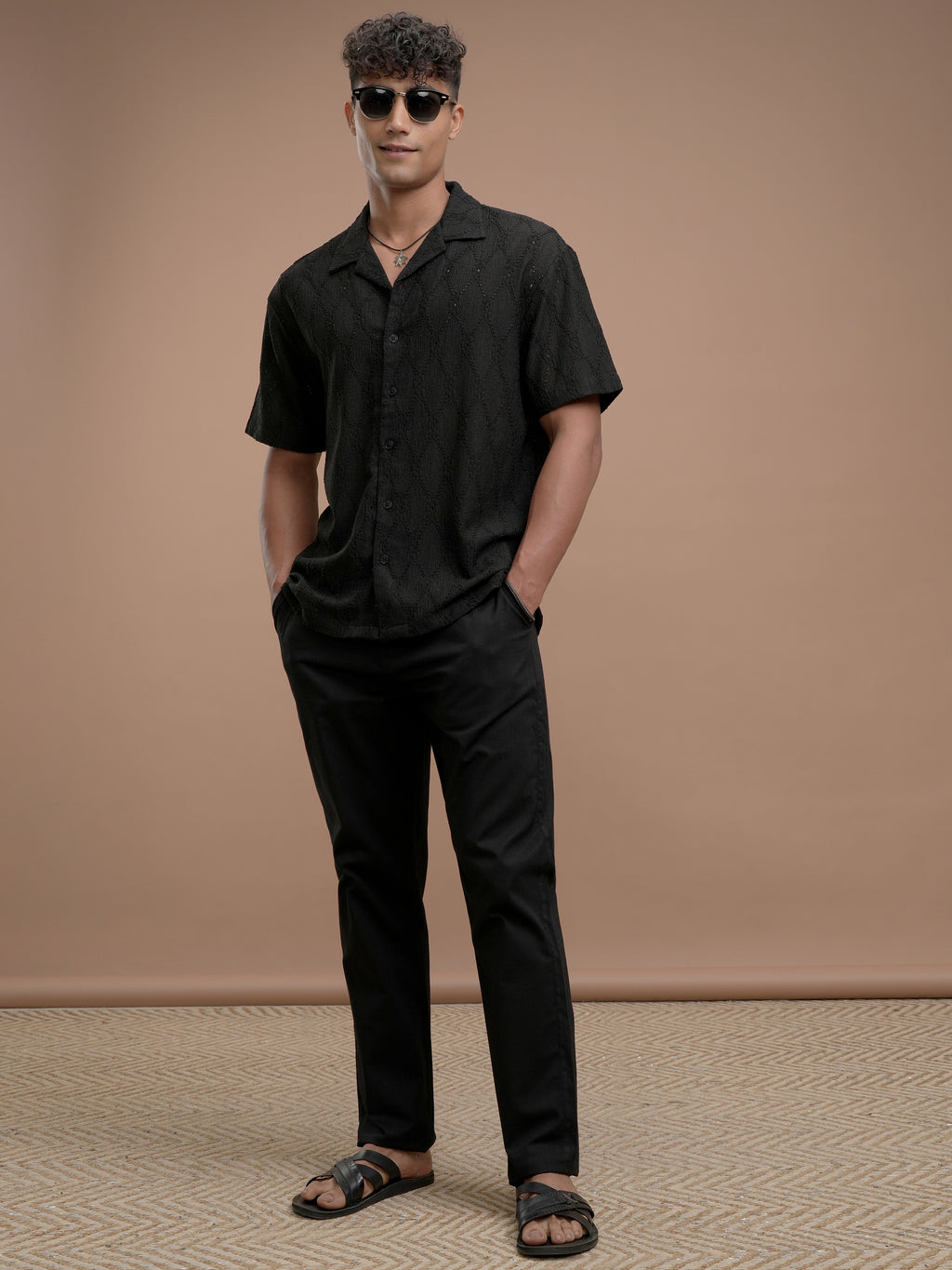 Highlander Men Black Relaxed Fit Casual Shirt - Black - Image 2
