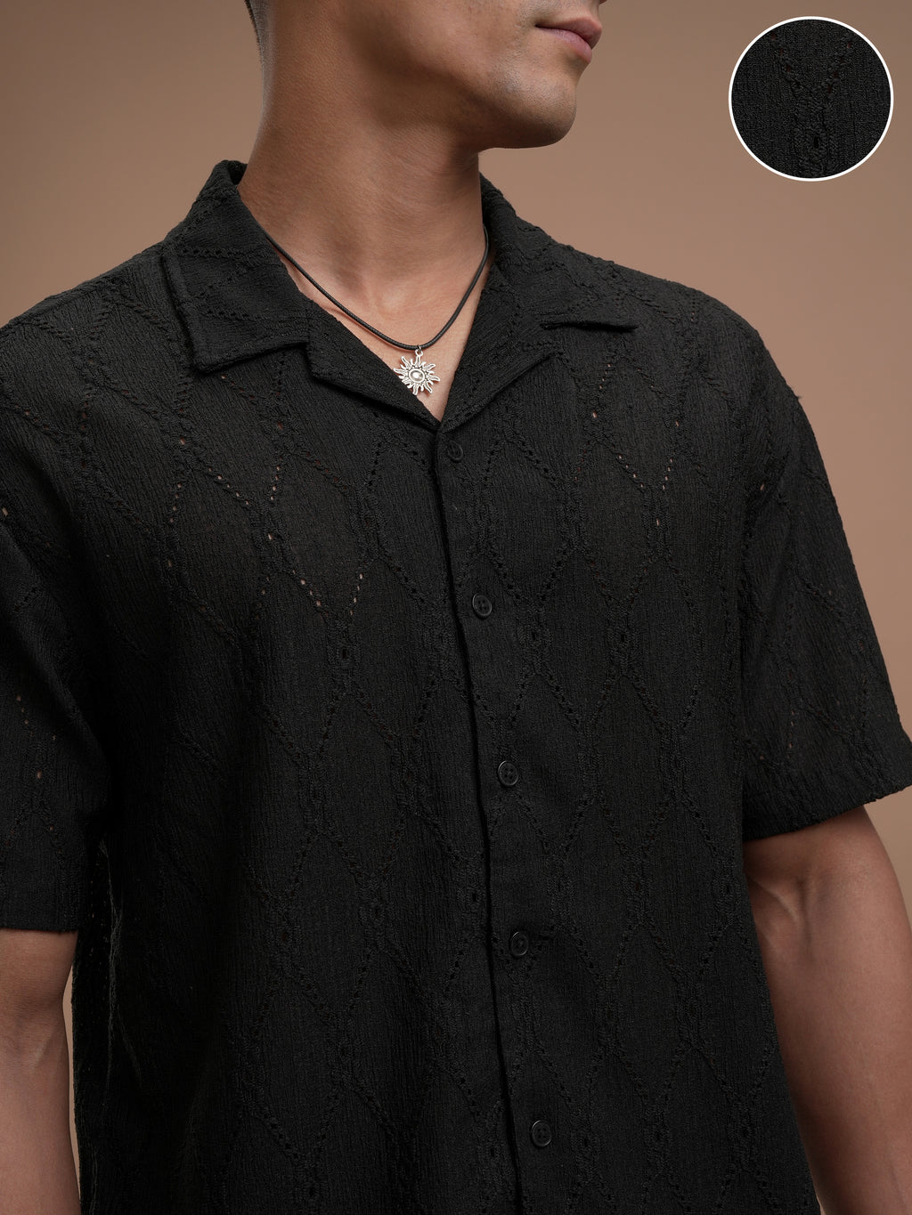 Highlander Men Black Relaxed Fit Casual Shirt - Black - Image 5