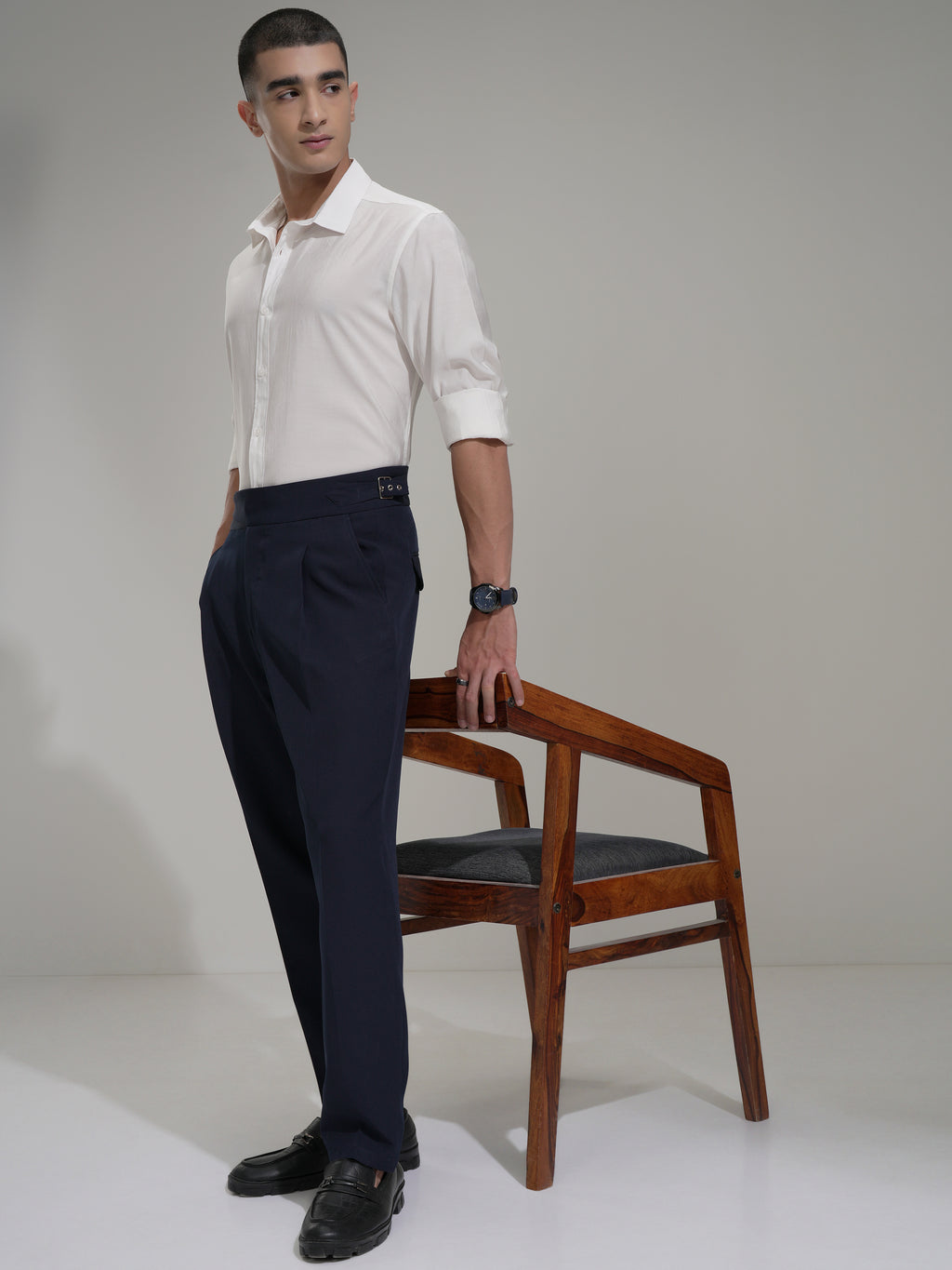 Highlander Men White Solid Slim Fit Casual Shirt - White - Image 2
