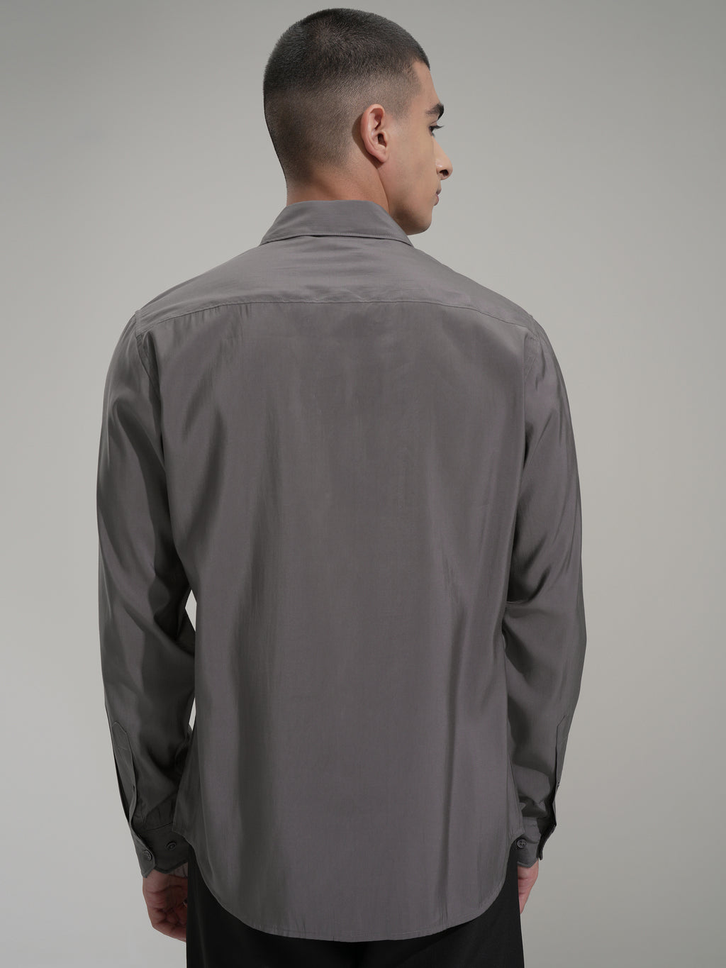 Highlander Men Grey Solid Slim Fit Casual Shirt - Grey - Image 3