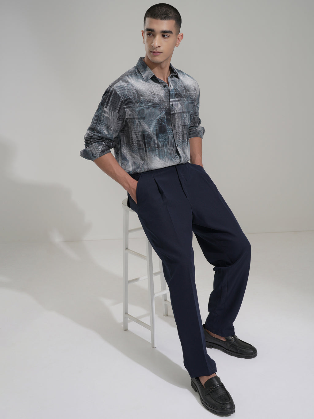 Highlander Men Blue Printed Relaxed Fit Casual Shirt - Blue - Image 2