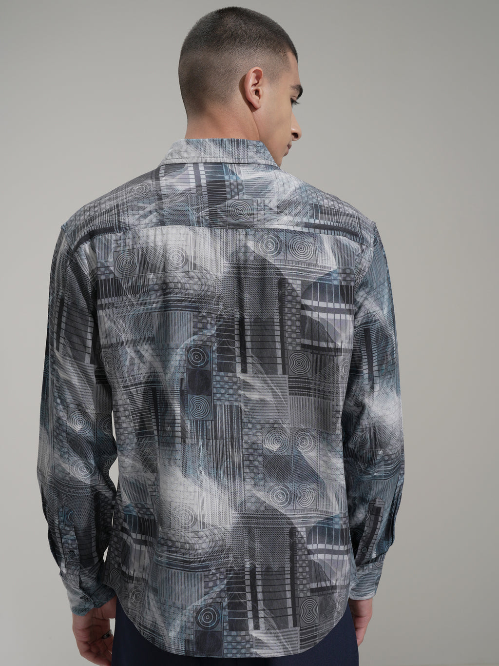 Highlander Men Blue Printed Relaxed Fit Casual Shirt - Blue - Image 3