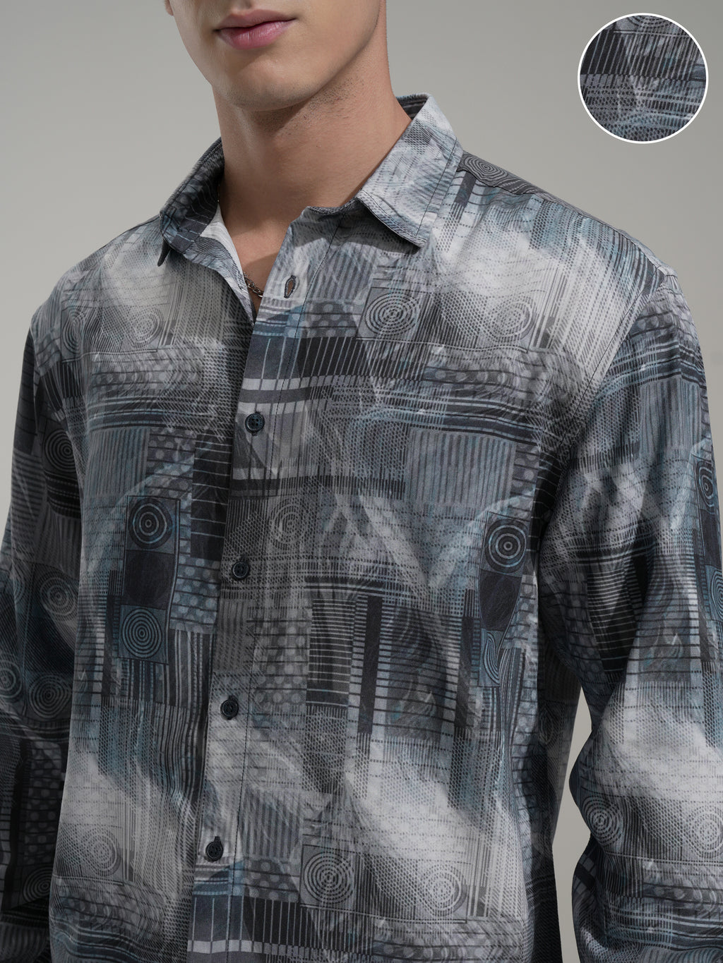 Highlander Men Blue Printed Relaxed Fit Casual Shirt - Blue - Image 5