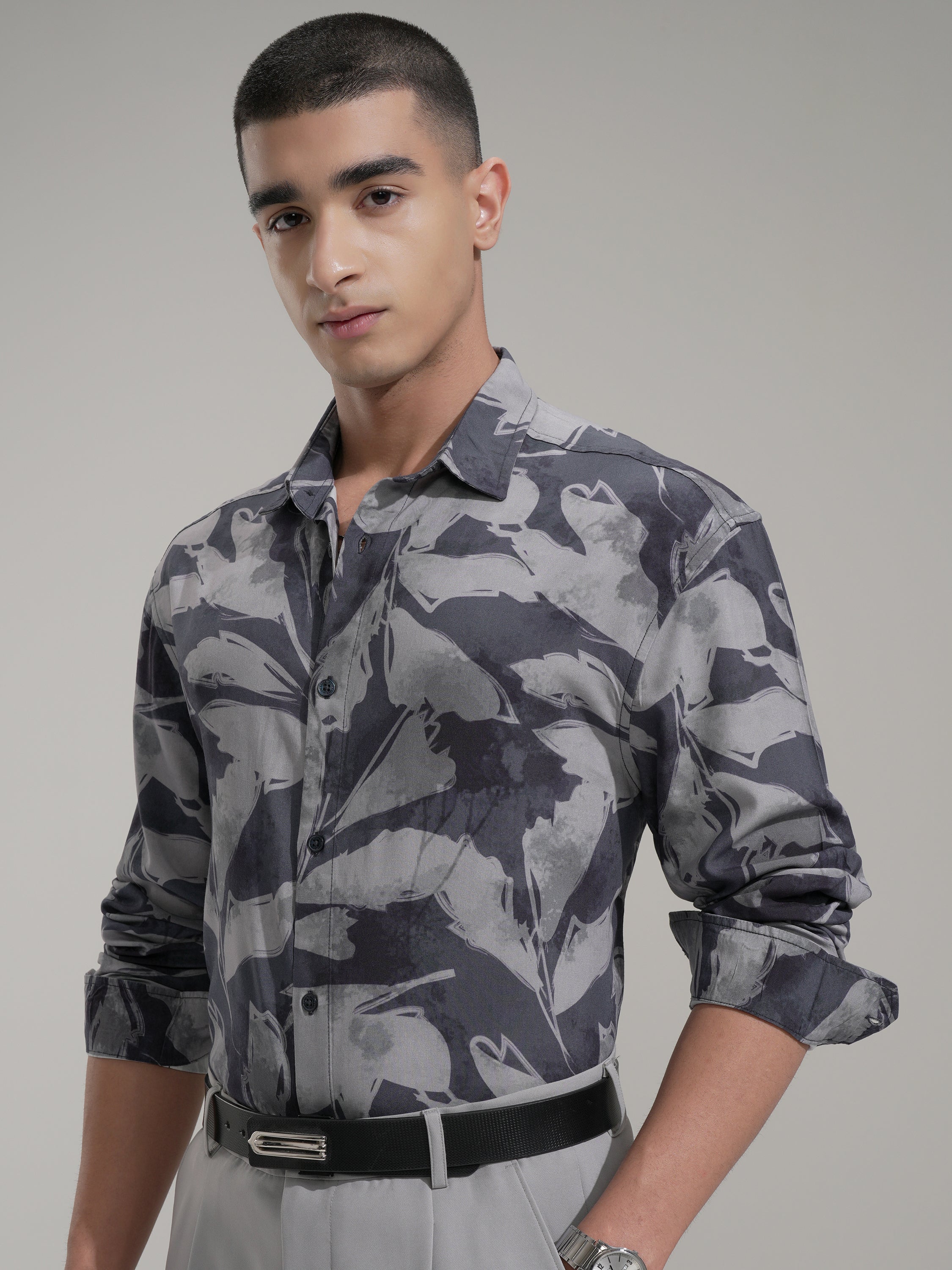 Highlander Men Blue Printed Relaxed Fit Casual Shirt - Blue - Image 4