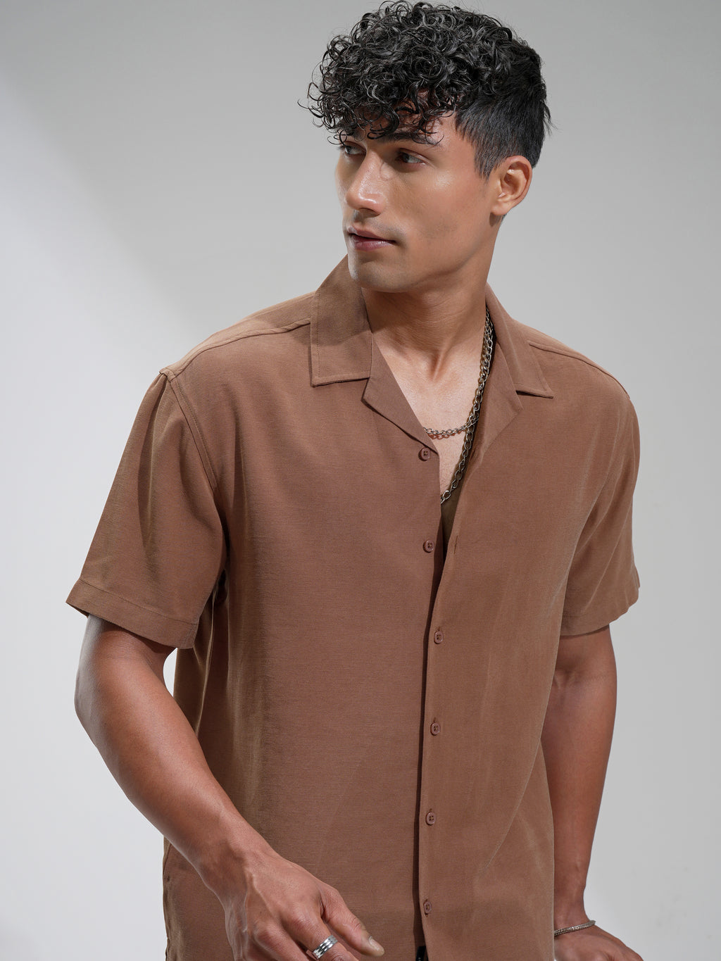 Highlander Men Brown Self Design Relaxed Fit Casual Shirt - Brown - Image 1