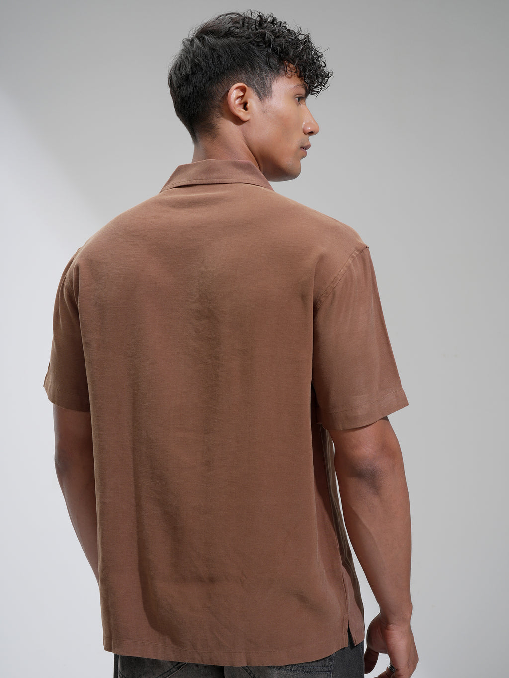 Highlander Men Brown Self Design Relaxed Fit Casual Shirt - Brown - Image 3