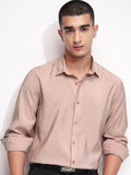 Highlander Men Peach Solid Slim Fit Casual Shirt - Peach - Image 1