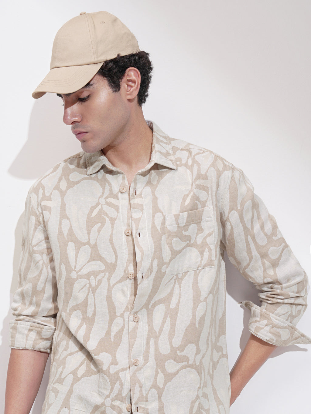 Highlander Men Blue Self Design Relaxed Fit Casual Shirt - Blue - Image 1