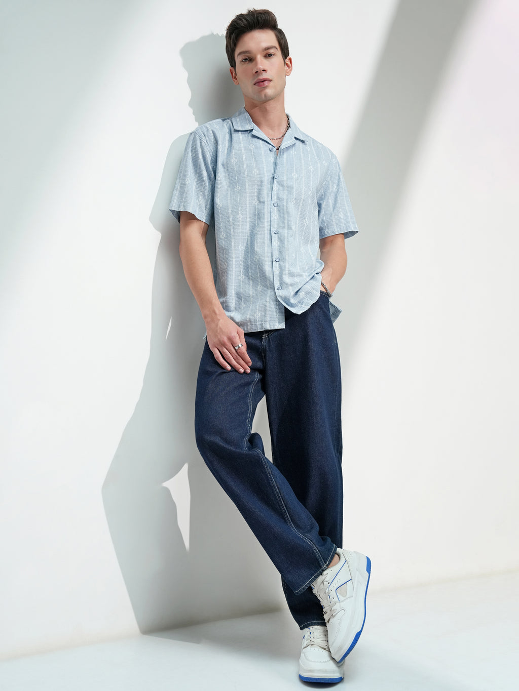 Highlander Men Blue Printed Relaxed Fit Casual Shirt - Blue - Image 2
