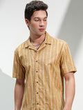 Highlander Men Mustard Printed Relaxed Fit Casual Shirt - Mustard - Image 1
