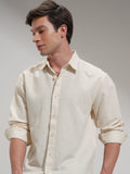 Highlander Men Blue Self Design Relaxed Fit Casual Shirt - Blue - Image 1