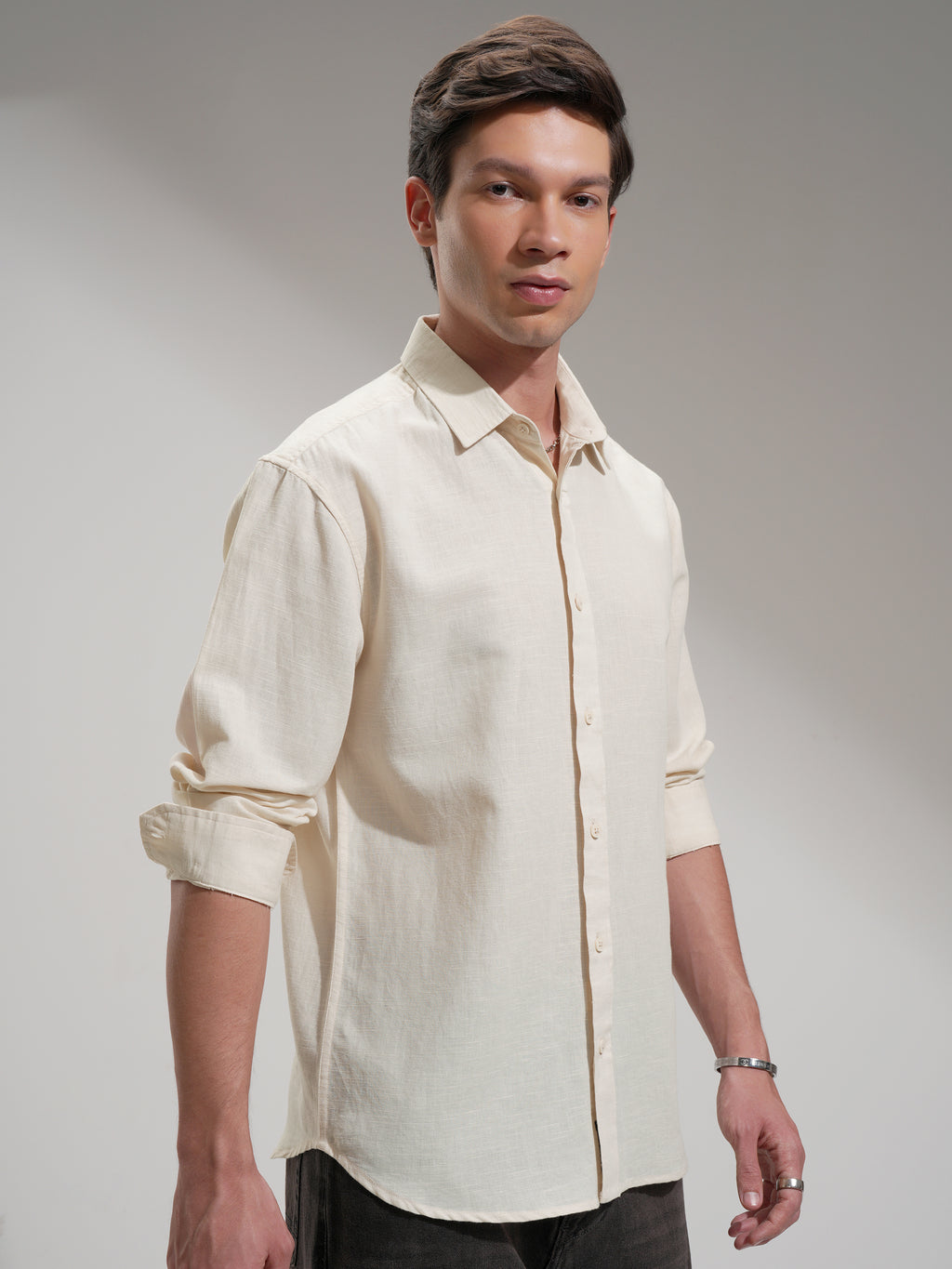 Highlander Men Blue Self Design Relaxed Fit Casual Shirt - Blue - Image 6