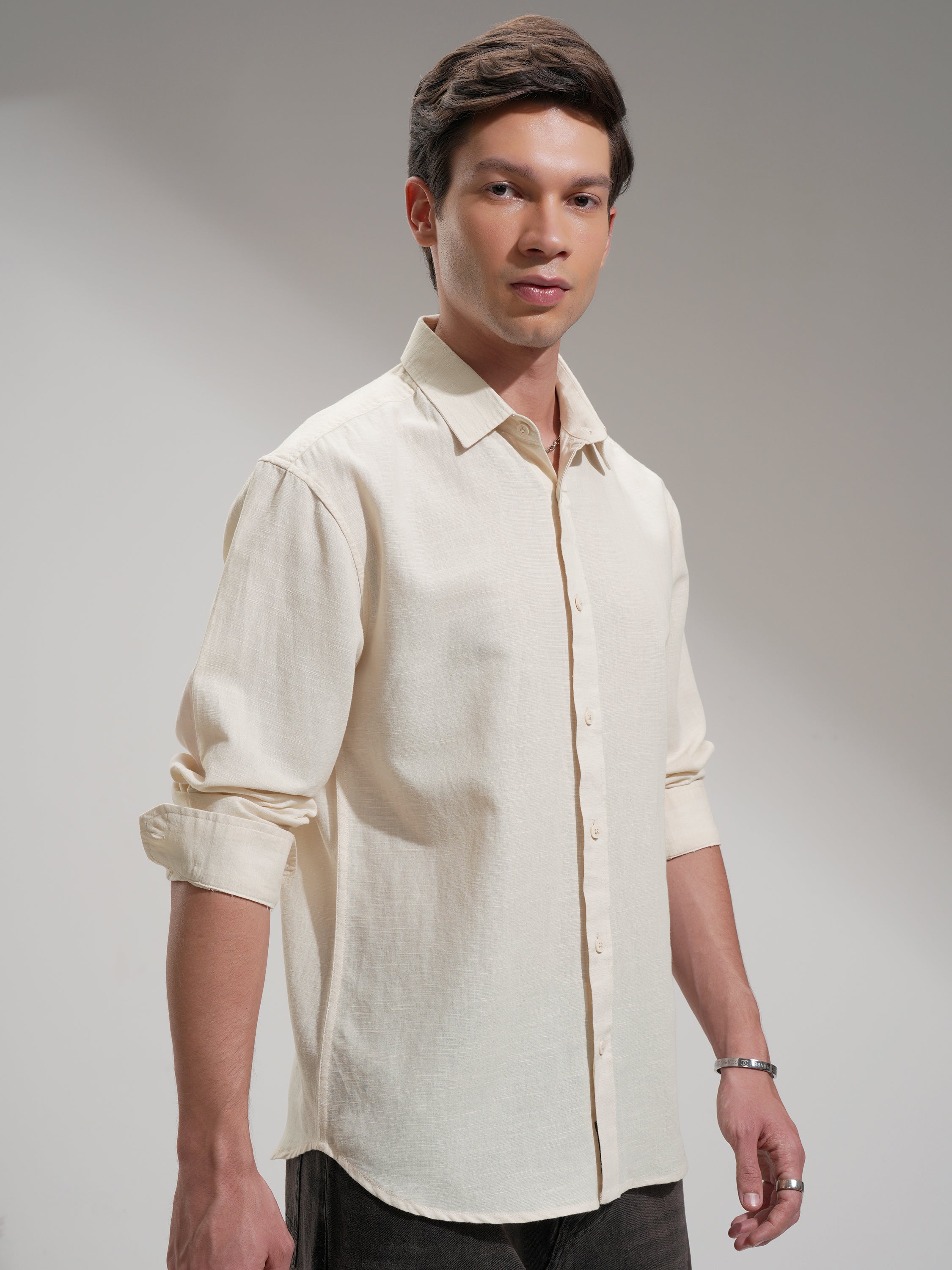 Highlander Men Blue Self Design Relaxed Fit Casual Shirt - Blue - Image 6