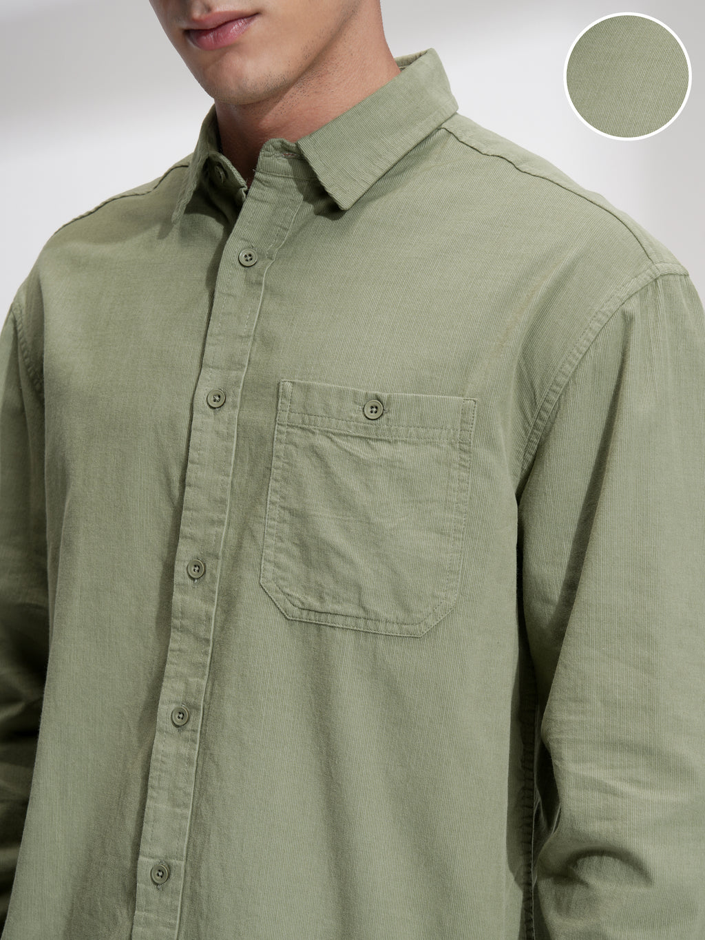 Highlander Men Olive Solid Relaxed Fit Casual Shirt - Olive - Image 5