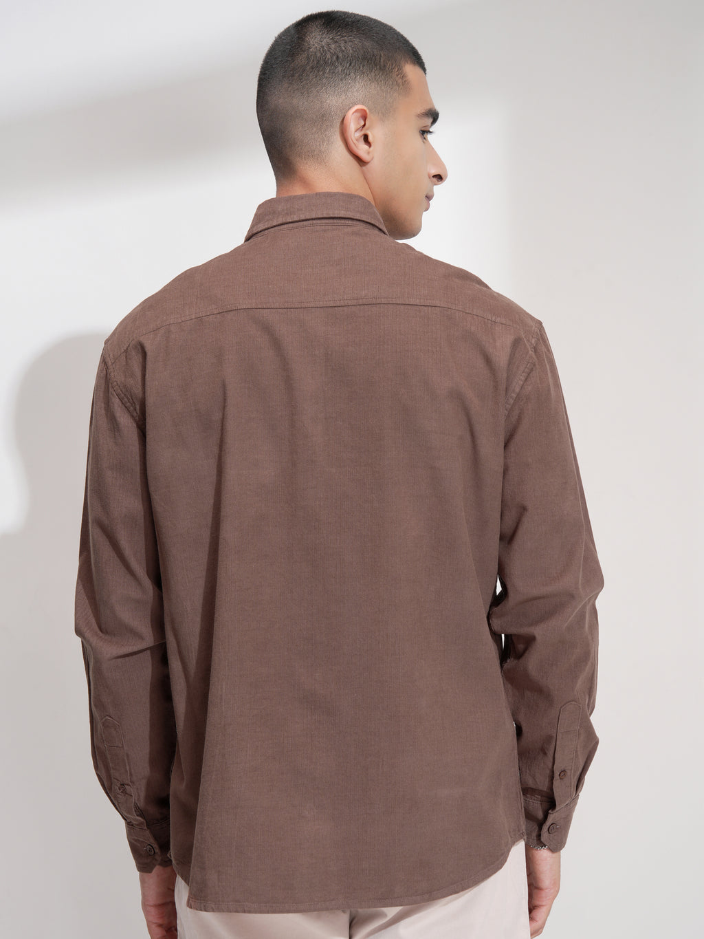 Highlander Men Brown Self Design Relaxed Fit Casual Shirt - Brown - Image 3