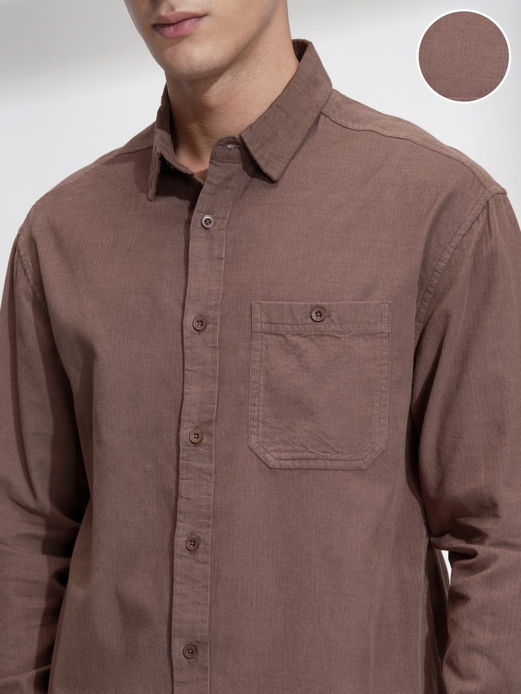 Highlander Men Brown Self Design Relaxed Fit Casual Shirt - Brown - Image 5