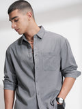 Highlander Men Grey Solid Relaxed Fit Casual Shirt - Grey - Image 1