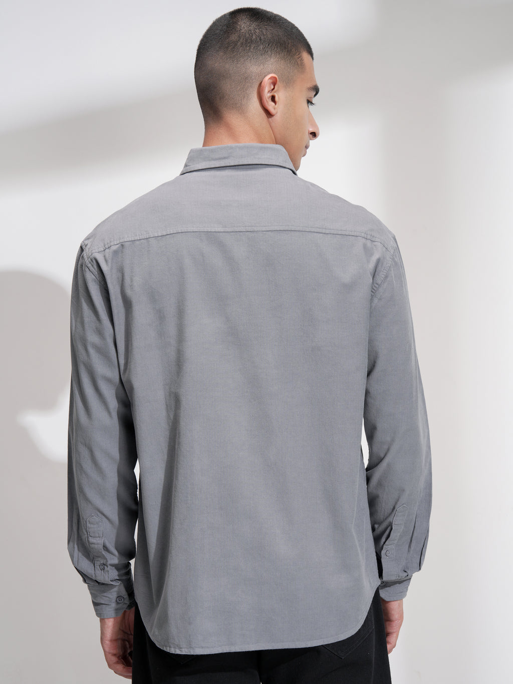 Highlander Men Grey Solid Relaxed Fit Casual Shirt - Grey - Image 3