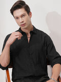 Highlander Men Black Striped Slim Fit Casual Shirt - Black - Image 1