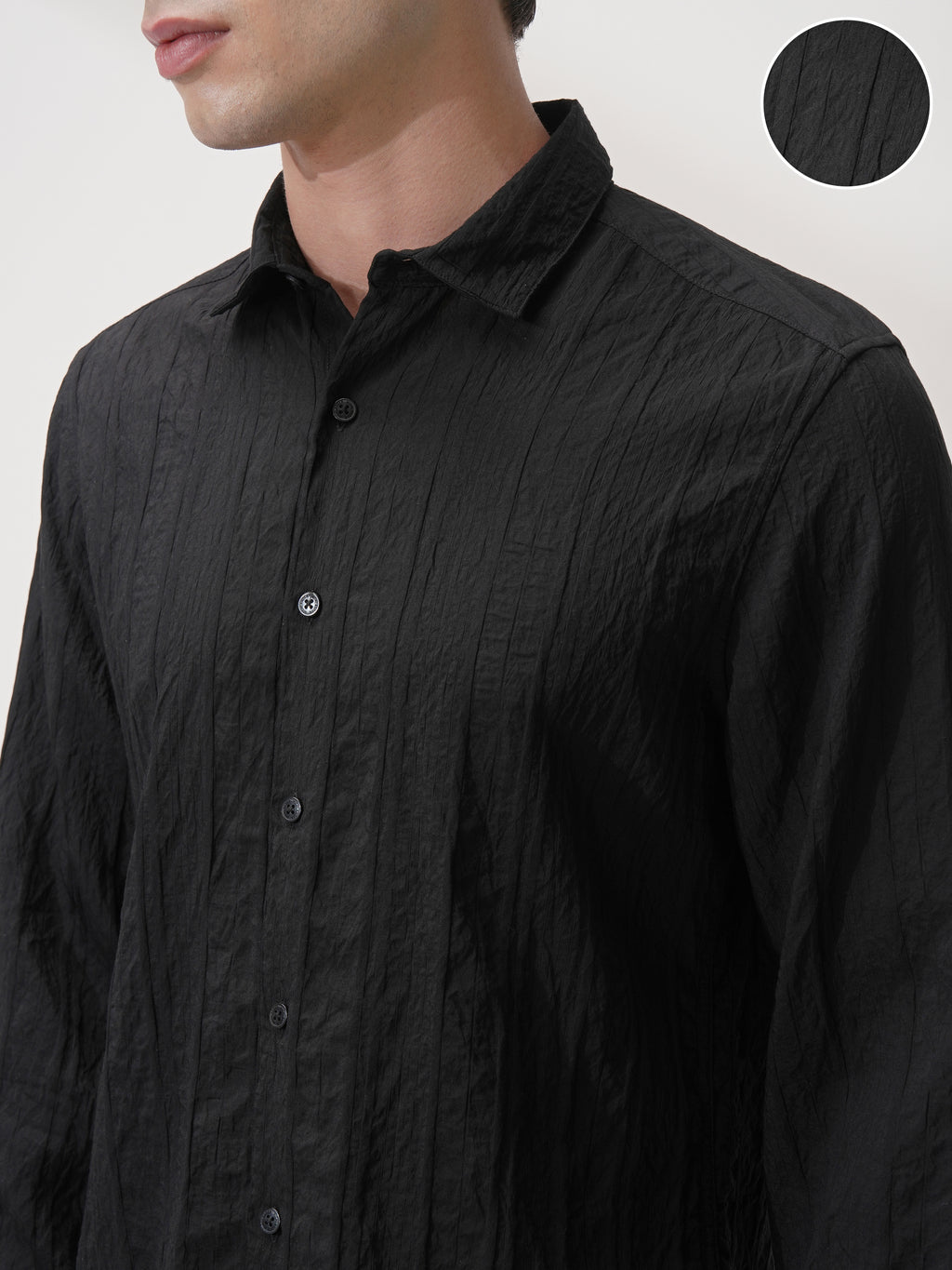 Highlander Men Black Striped Slim Fit Casual Shirt - Black - Image 5