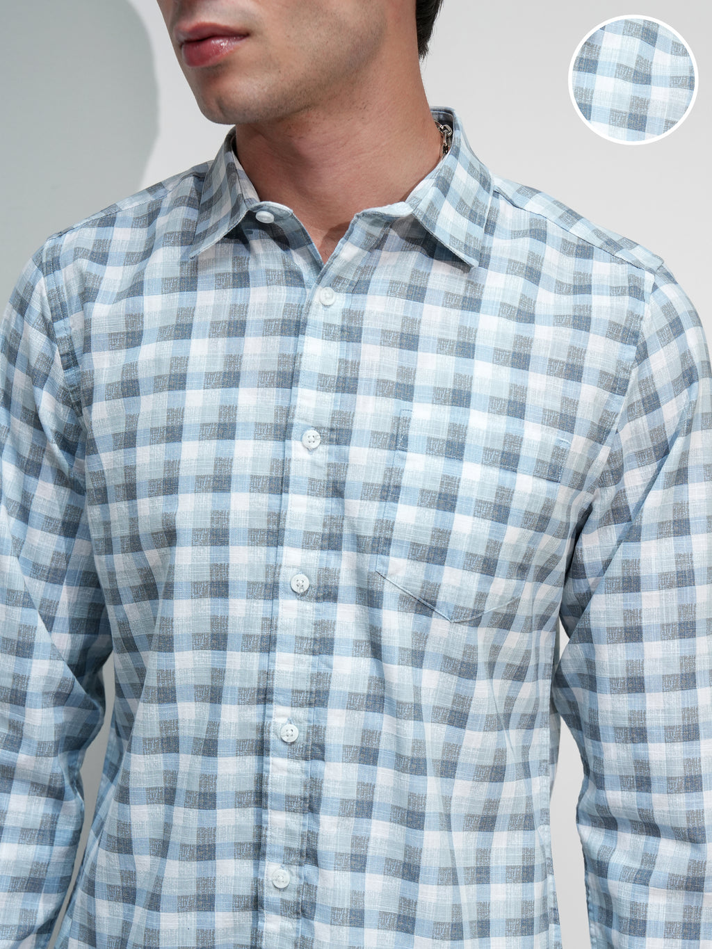 Highlander Men White Checked Slim Fit Casual Shirt - White - Image 5